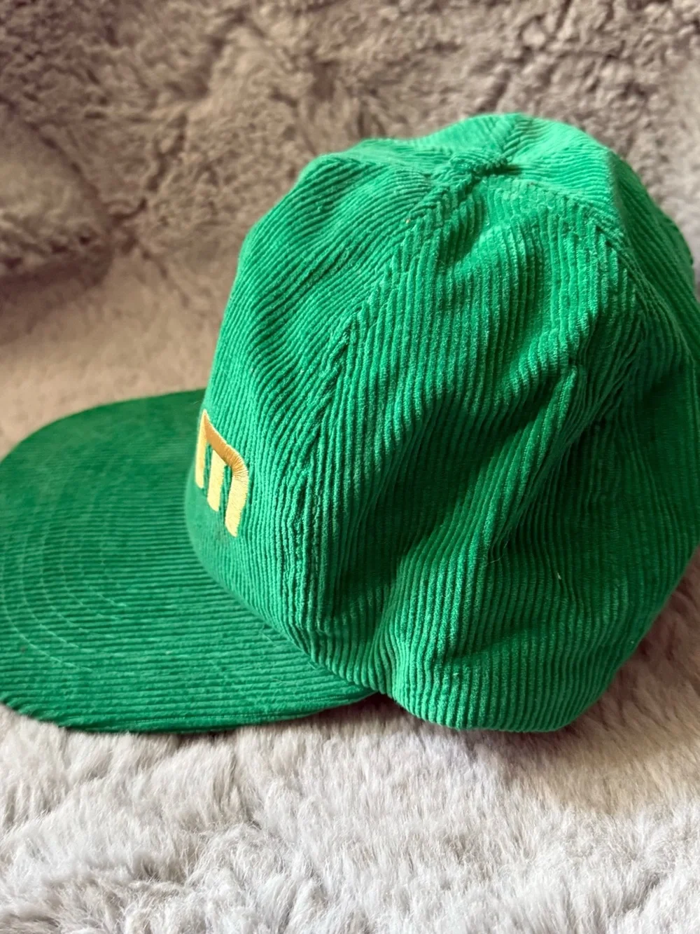 Vintage Gold Medal Salem Embroidered Green Corduroy Snap Back Hat